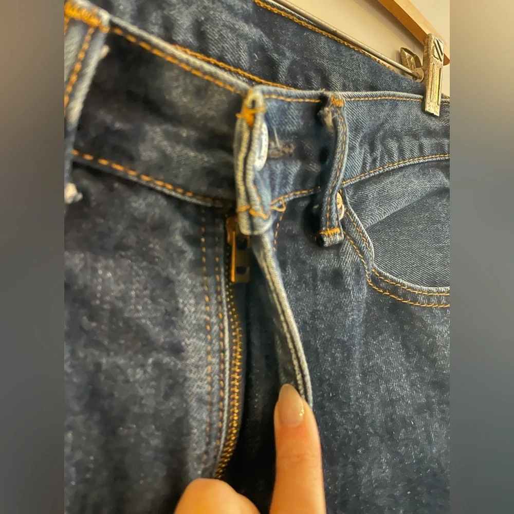 Levi’s Upcycled Dark Wash Jeans with Added Embroidered Hem - Picture 5 of 7